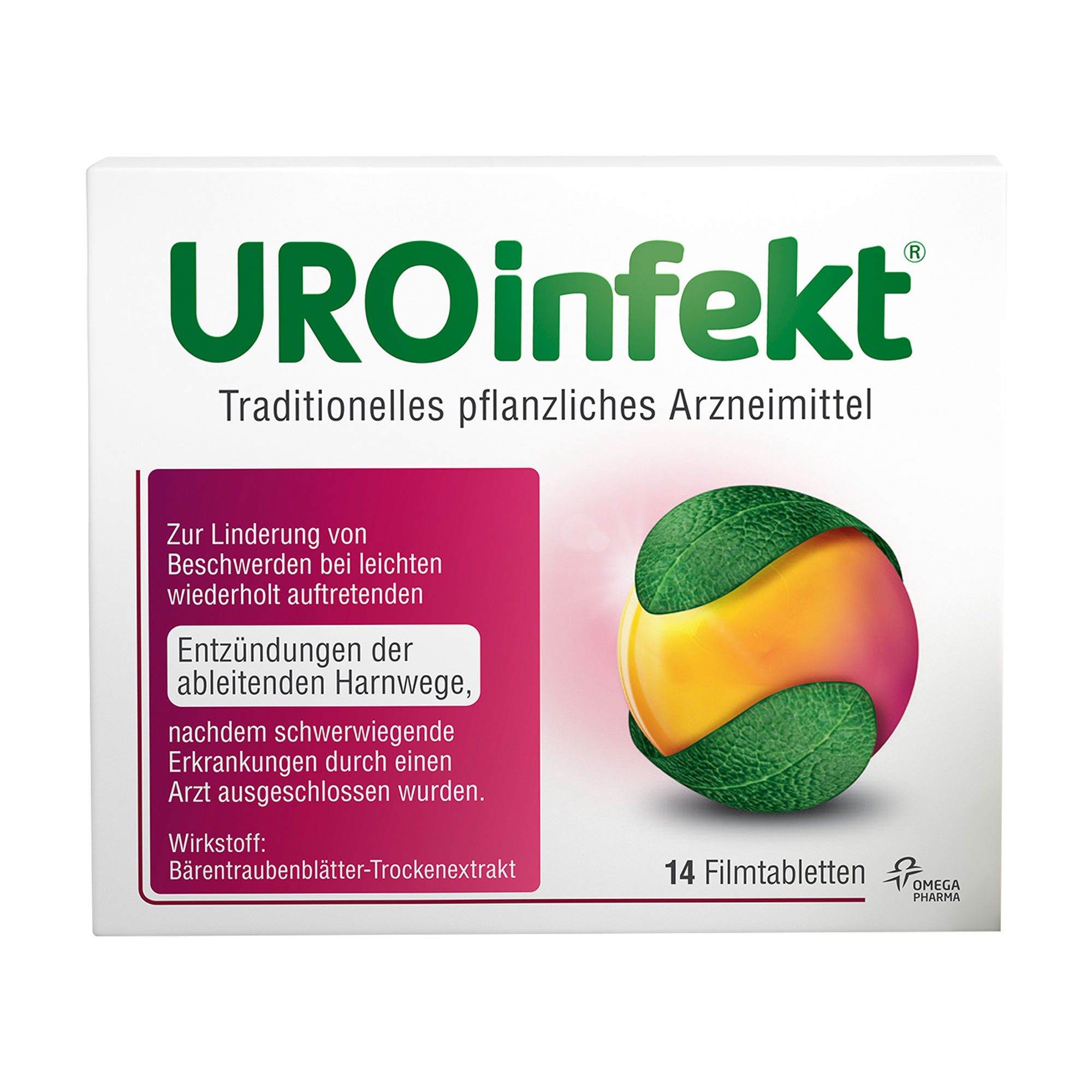 Pflanzliches Arzneimittel mit Bärentraubenblätter-Extrakt bei Blasenentzündungen. Für Frauen ab 18 Jahren.