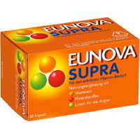 Nahrungsergänzung von EUNOVA® für den erhöhten Vitaminbedarf. Mit Lutein. Ohne Vitamin K.