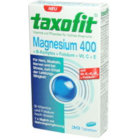 Taxofit Magnesium 400 + B-Komplex + Folsäure + Vitamin C + E.
