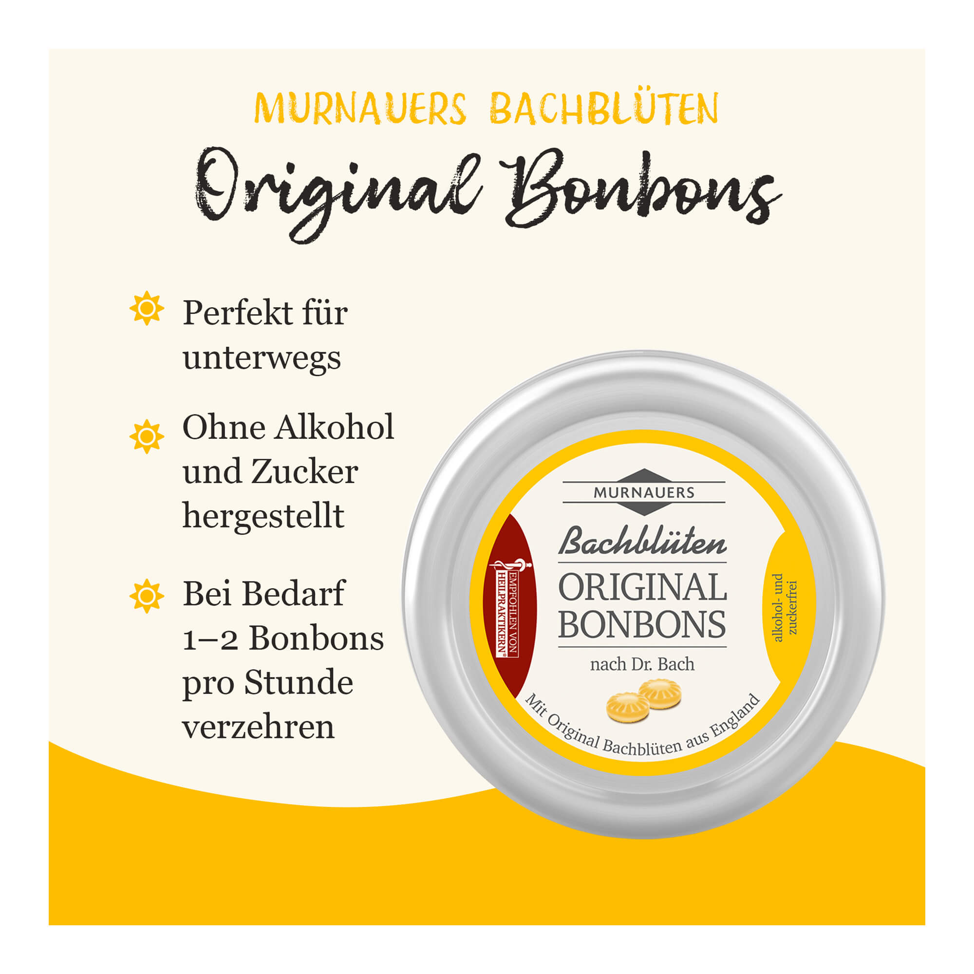 Grafik Murnauer Bachblüten Original Bonbons nach Dr. Bach Anwendung
