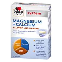 System Magsesium + Calcium für die Knochendichte, Muskulatur und für das Herz.