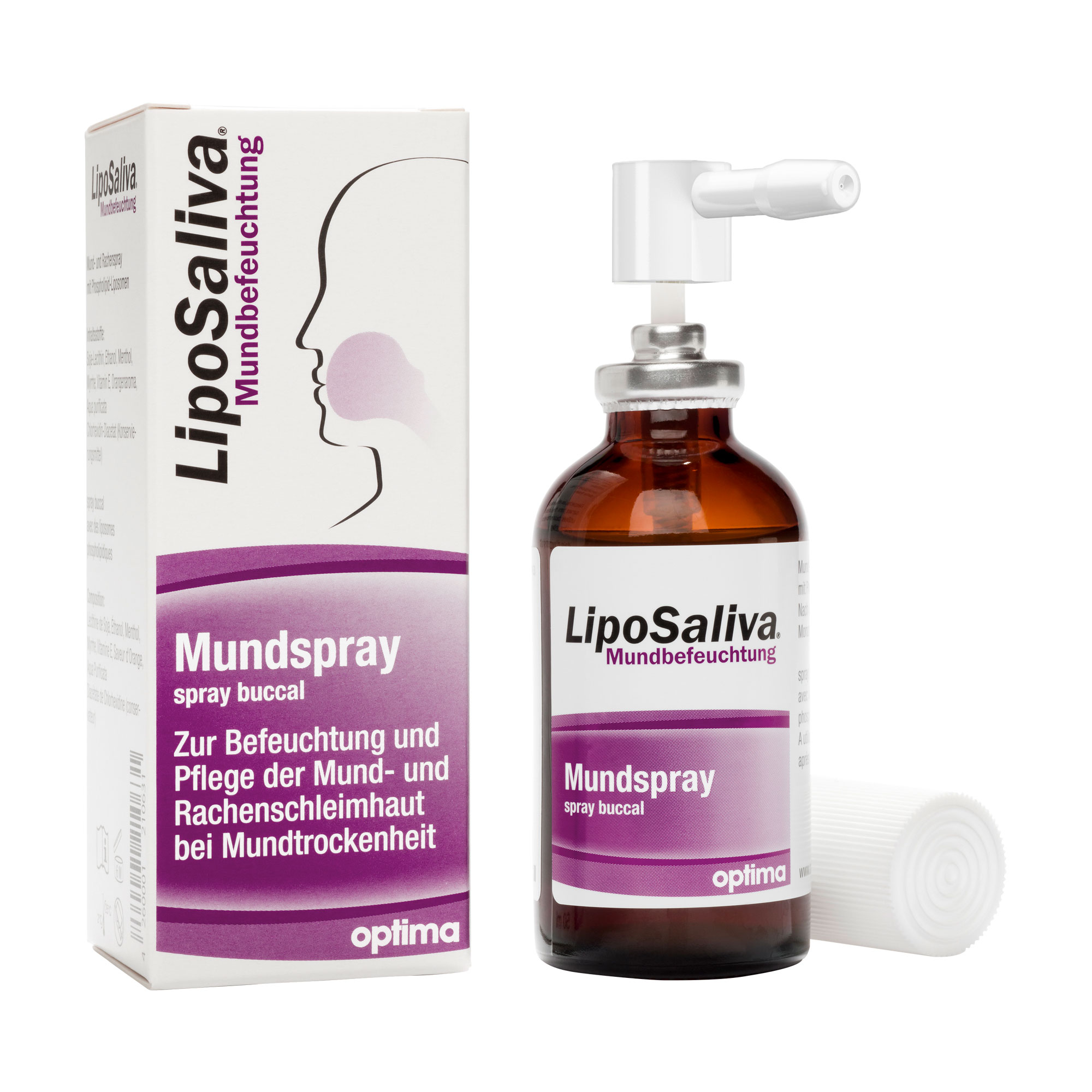 Liposomales Mundspray. Langanhaltende Befeuchtung und Pflege der Schleimhaut bei Mundtrockenheit.