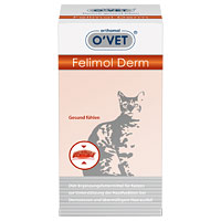 Diät-Ergänzungsfuttermittel für Katzen zur Unterstützung der Hautfunktion bei Dermatosen und übermäßigem Haarausfall.