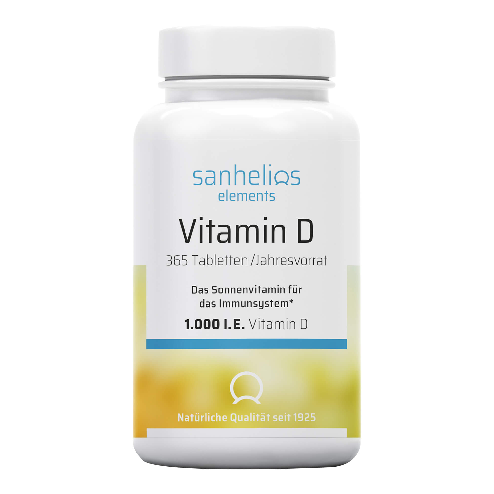 Nahrungsergänzungsmittel mit Vitamin D. Zur Unterstützung des Immunsystems. Jahresvorrat.
