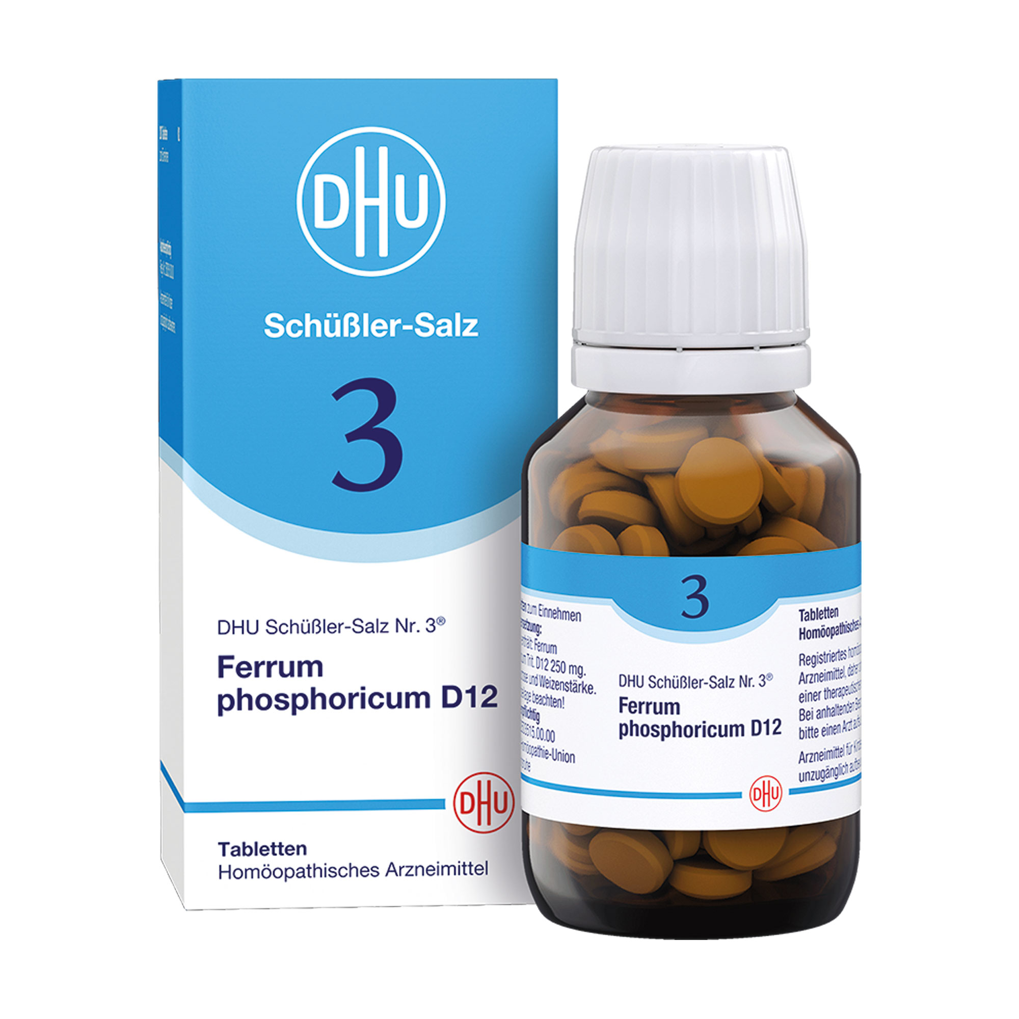 Homöopathisches Arzneimittel mit Ferrum phosphoricum Trit. D12.