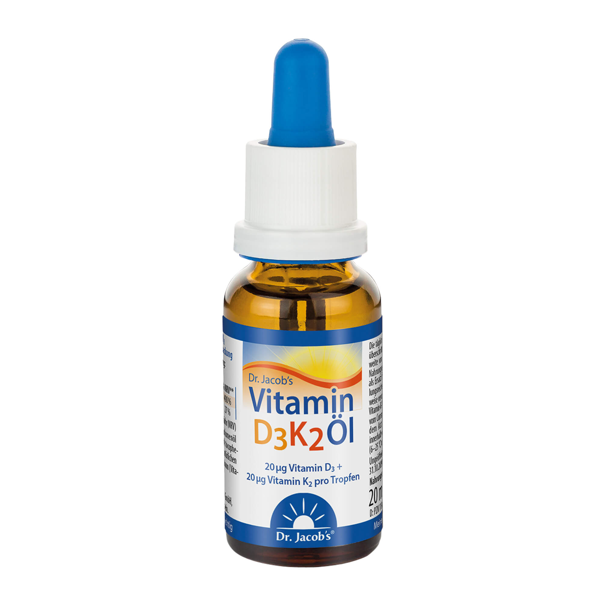 Nahrungsergänzungsmittel mit Vitamin D3 + K2. Für Knochen, Muskeln und Immunsystem.
