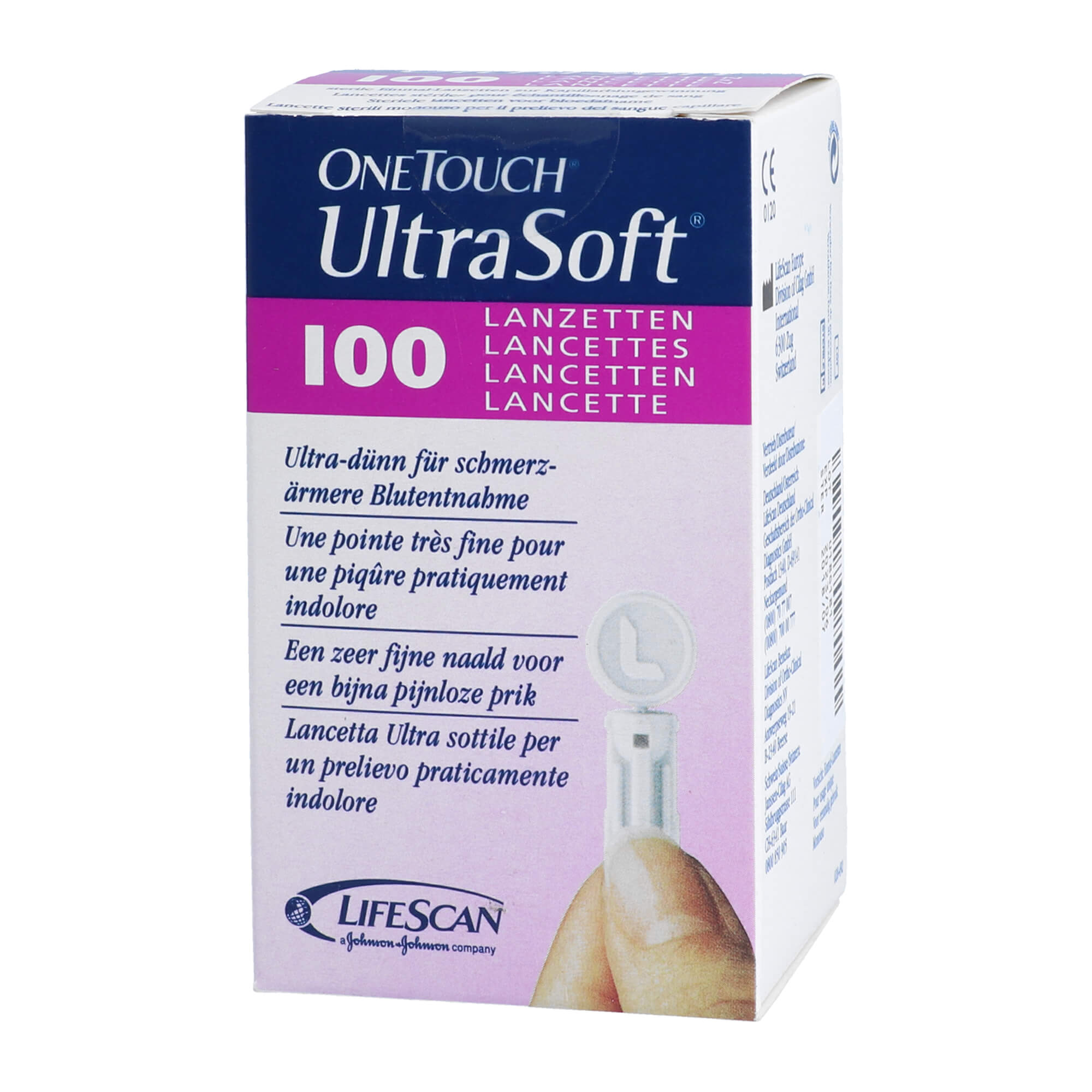 Ultra-dünn für schmerzarme Blutentnahme. Passend für das OneTouch Ultra Soft Lanzettengerät.