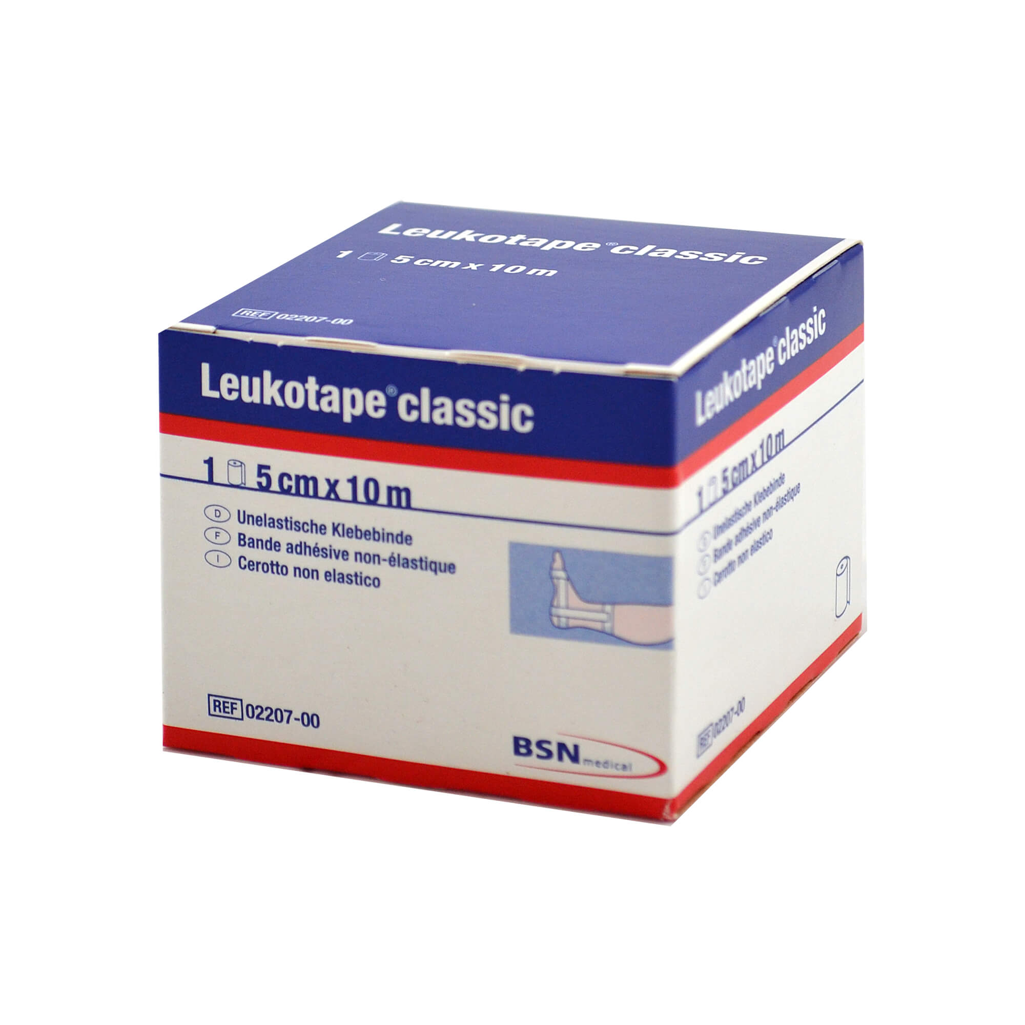 Leukotape Classic 10,0 m x 5,0 cm, weiß.
