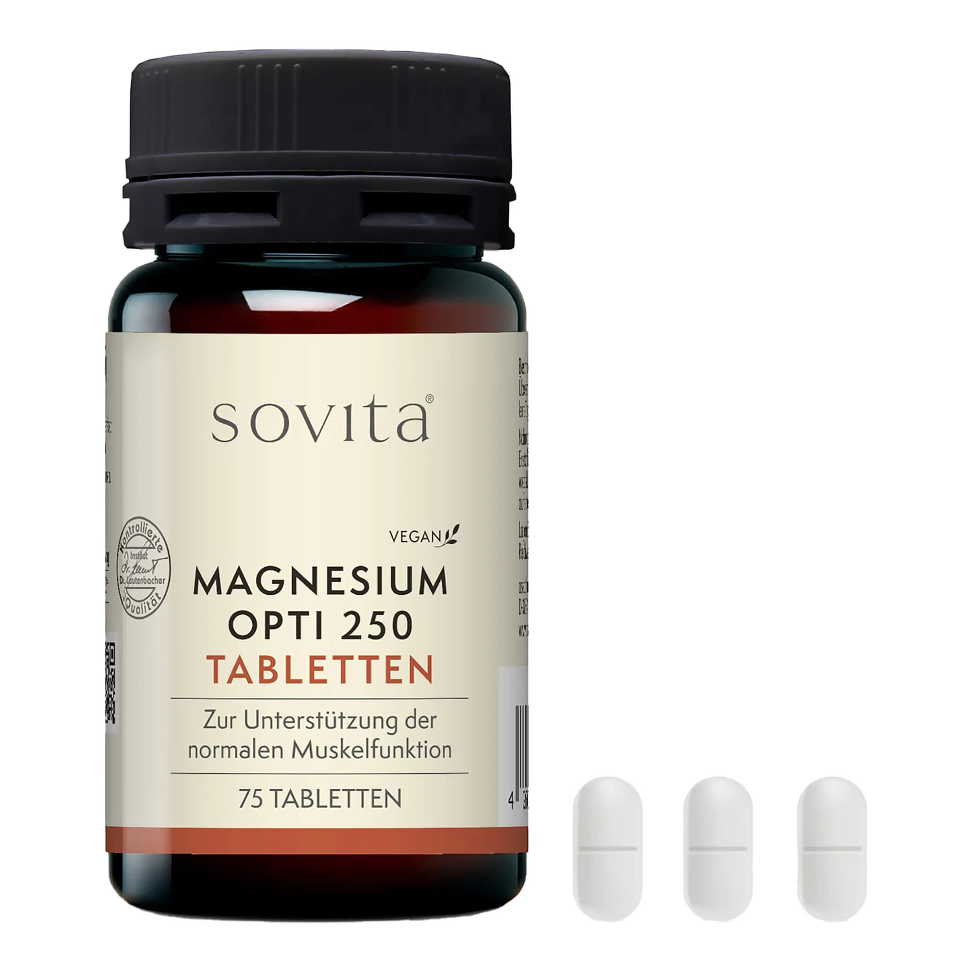 Nahrungsergänzungsmittel mit 250 mg Magnesium.