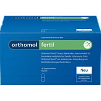 Orthomol Fertil zur diätetischen Behandlung von Fertilitätsstörungen beim Mann.