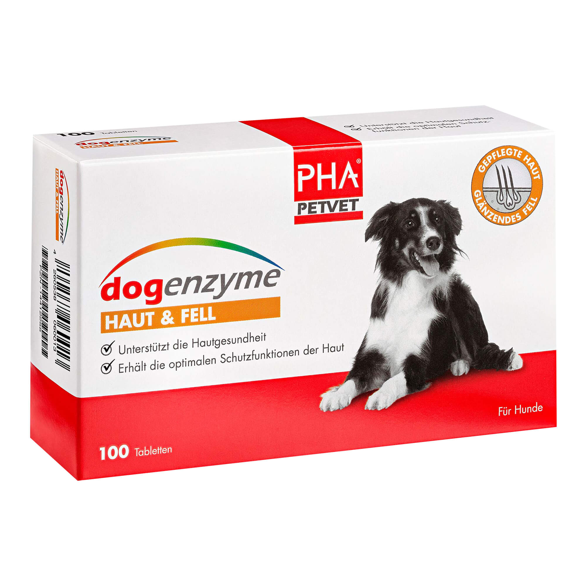 Enzymkombinationspräparat für den Erhalt und die Unterstützung der normalen Hautfunktion des Hundes.