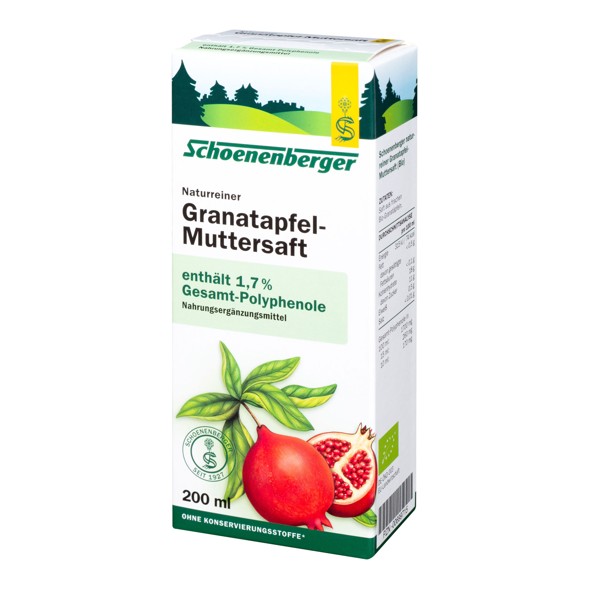 Nahrungsergänzungsmittel. Granatapfel Muttersaft.