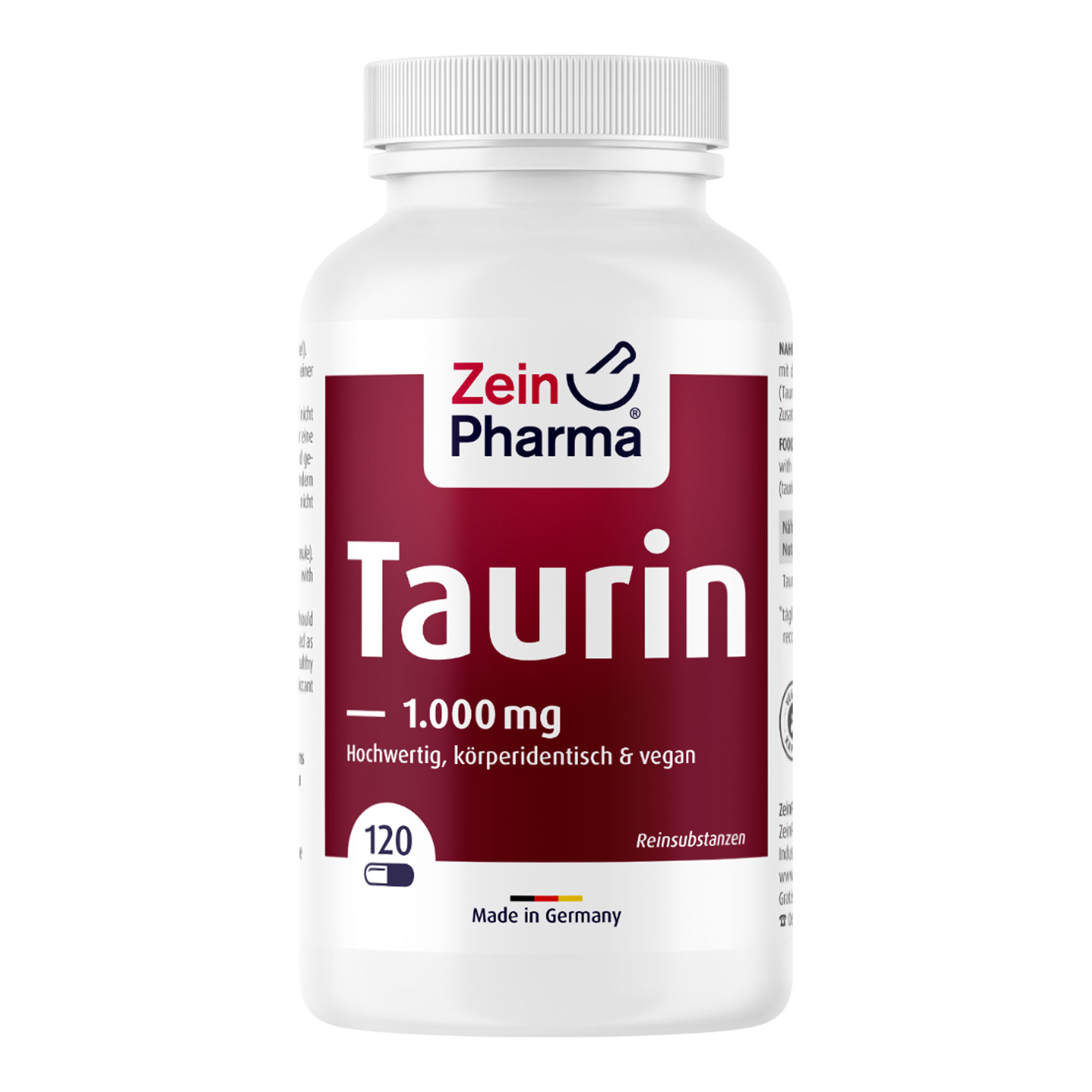 Nahrungsergänzungsmittel mit der organischen 2-Aminoethansulfonsäure (Taurin) aus veganer Herkunft ohne jegliche Zusatzstoffe.