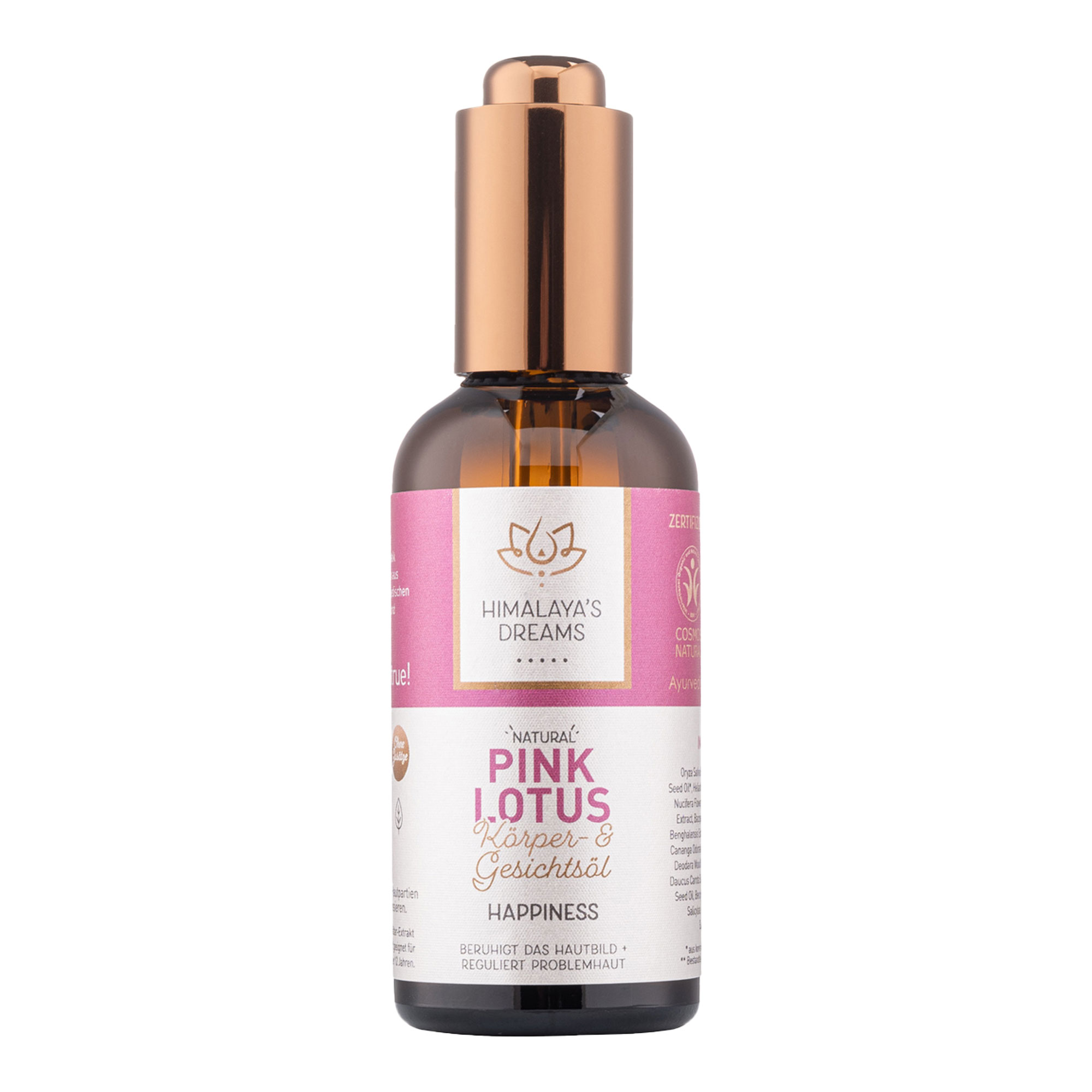 Dieses pflegende Öl mit Pink Lotus als Feuchtigkeitsspender hilft trockene Haut weich und geschmeidig zu machen.