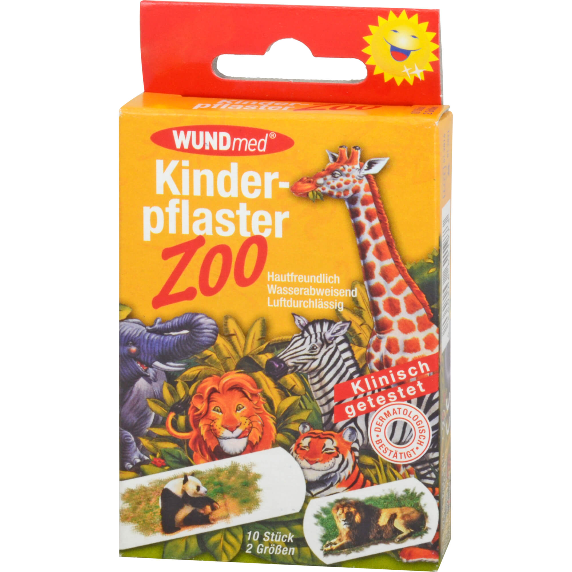 Hautfreundliche Kinderpflaster mit tollen Zoo-Motiven in 2 Größen.