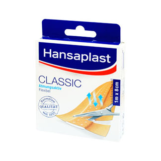 Hansaplast Classic Textilpflaster für alltägliche kleine Verletzungen. 1mx8cm