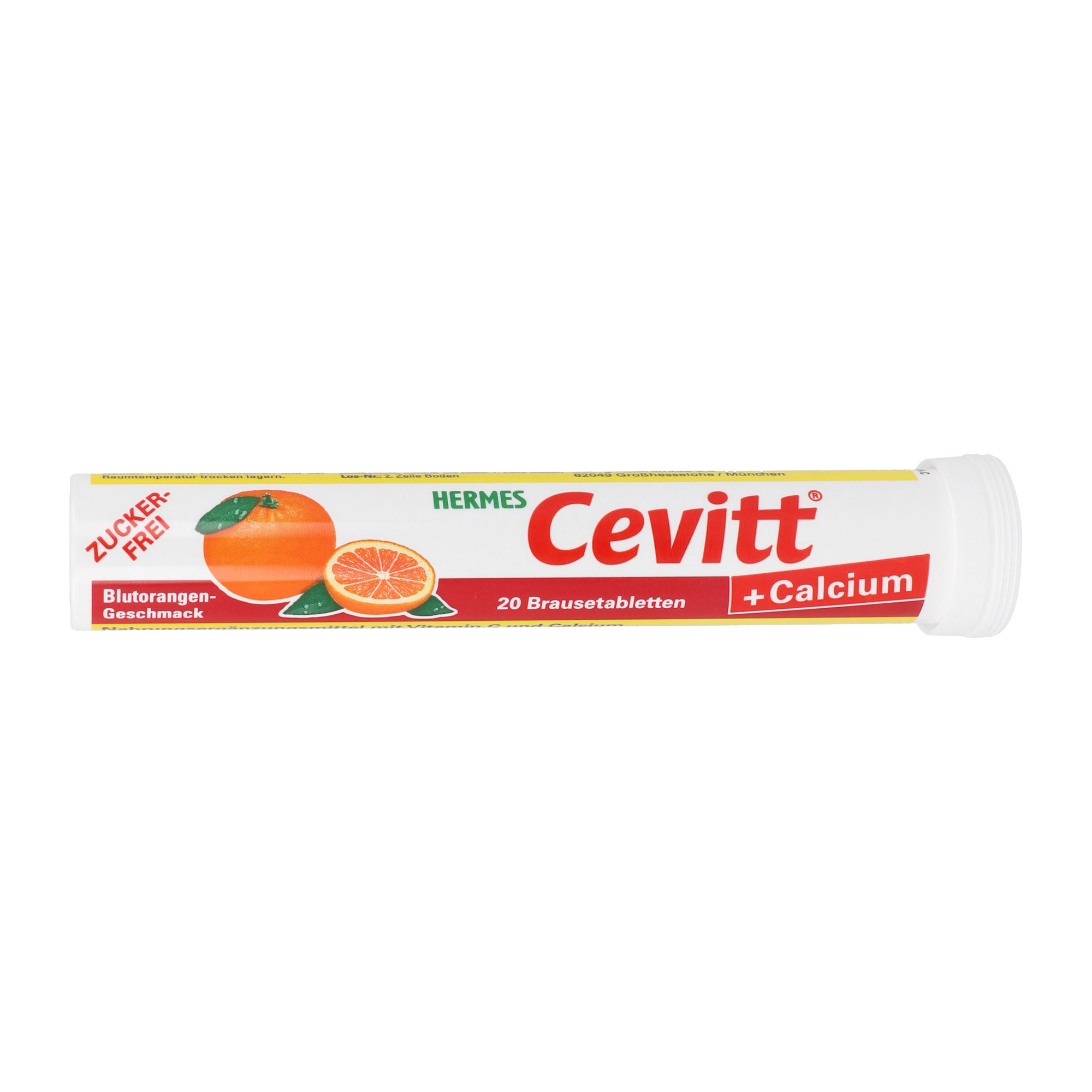 Hermes Cevitt + Calcium mit Blutorangen-Geschmack - zur täglichen Versorgung mit Vitamin C und Calcium.