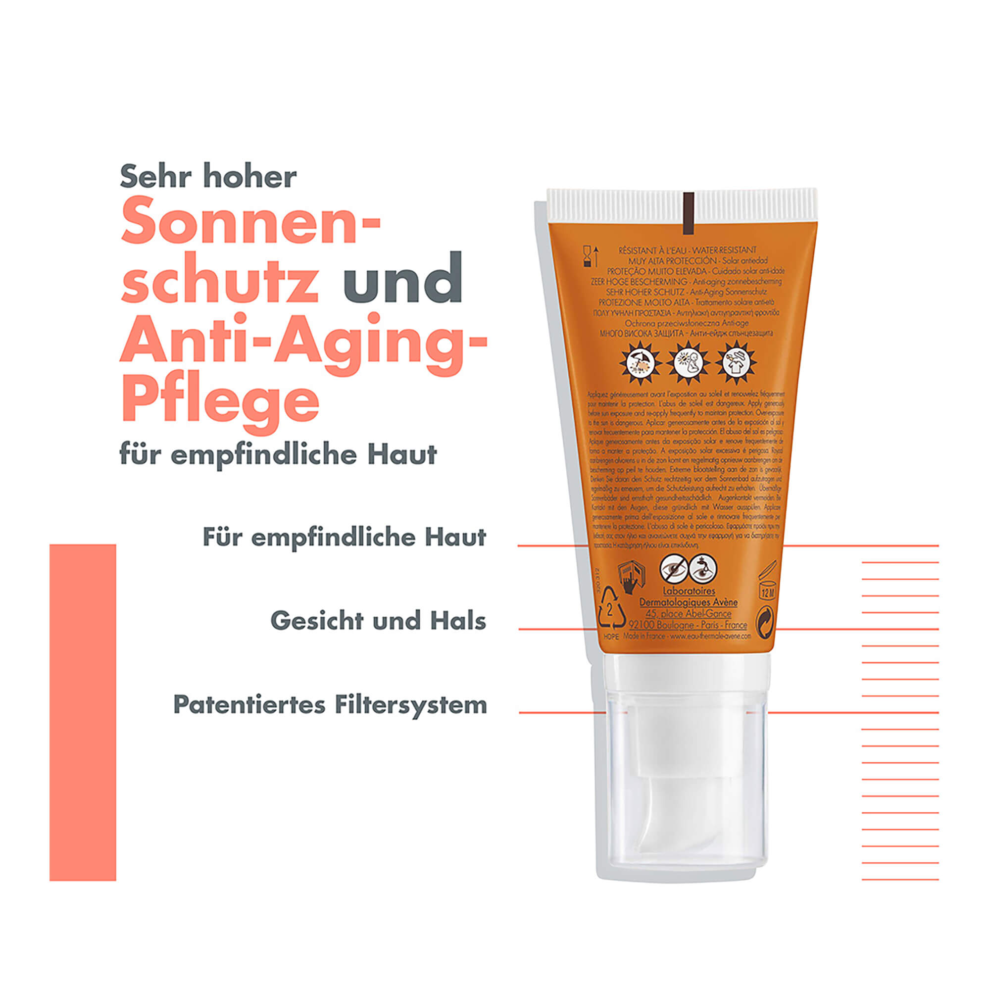 Avene Anti-Aging-Sonnenschutz SPF 50+ Vorteile