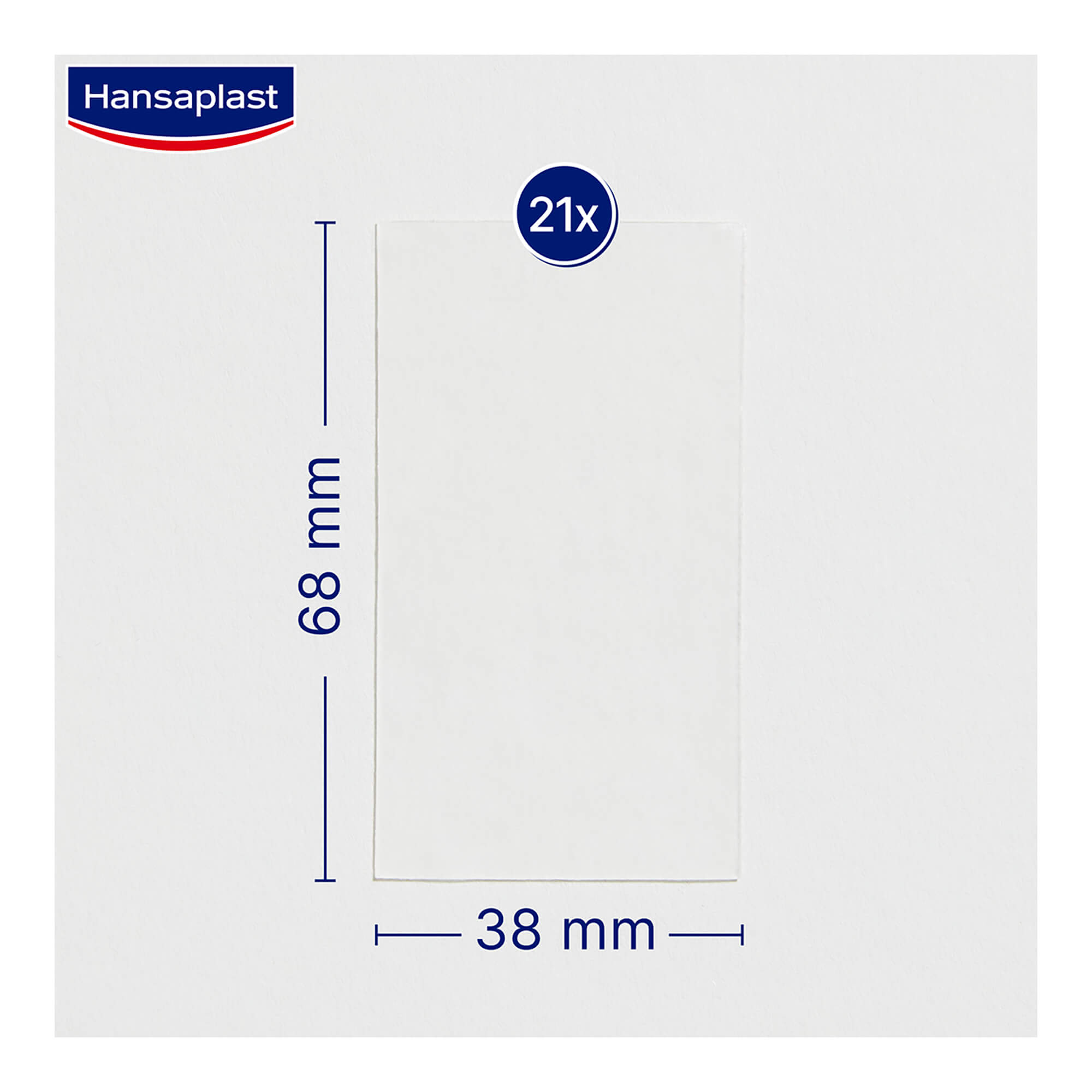 Grafik Hansaplast Pflaster zur Behandlung von Narben Maße
