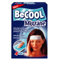 Gel-Pads zur sorfortigen kühlenden Linderung bei Migräne und schweren Kopfschmerzen.