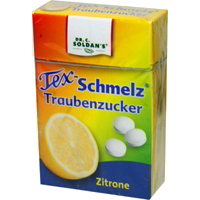 Traubenzucker-Fruchtbonbons Pocketbox. Zitrone.