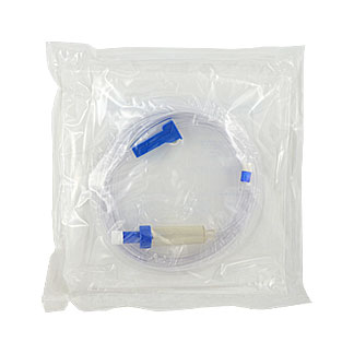 Überleitgerät für das intra- und postoperative Überleiten von Spüllösungen aus Behältnissen mit Care-Lock Anschluss.