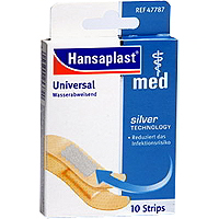 Hansaplast Universal wasserfeste Strips in 2 Größen für Bagatellverletzungen.