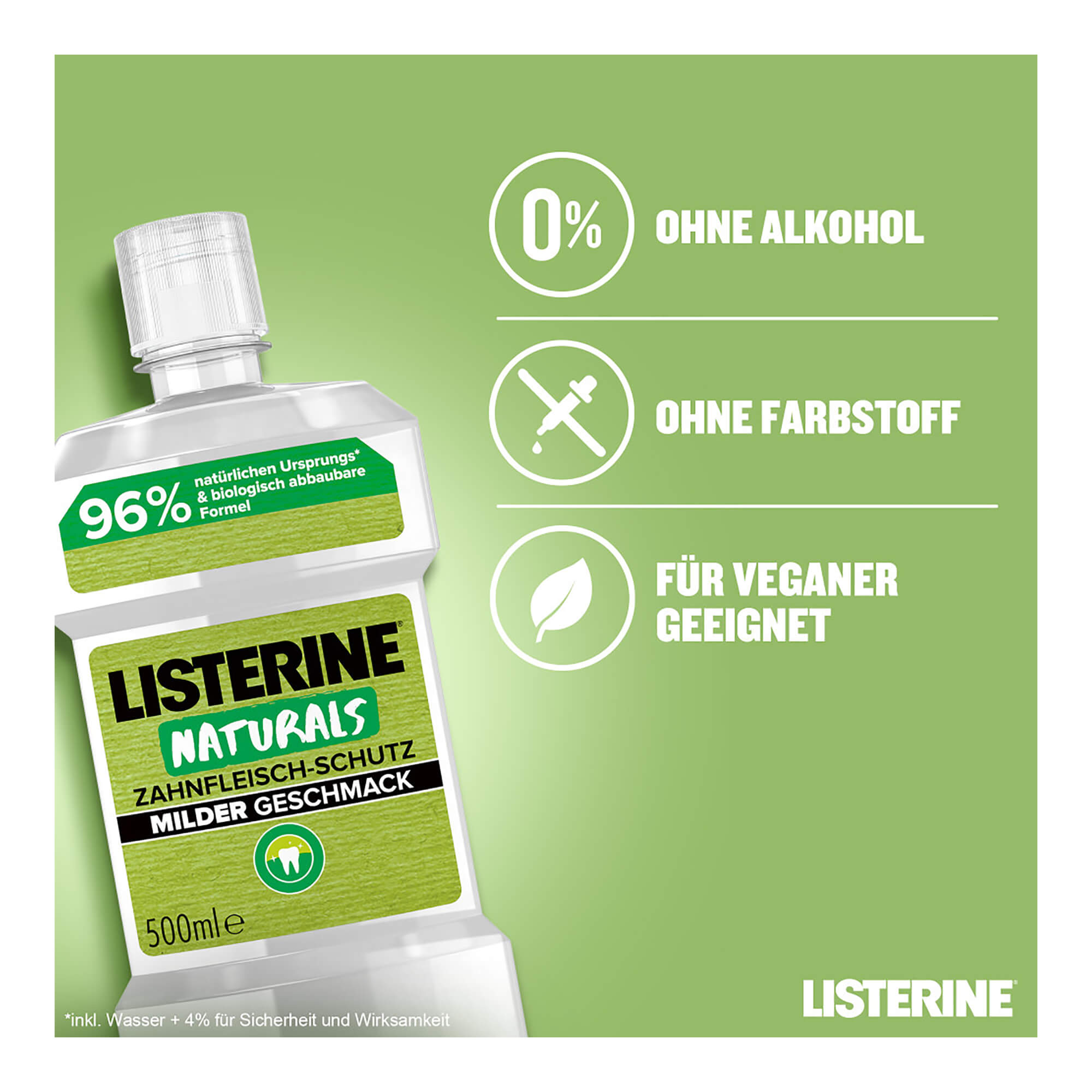 Listerine Naturals Zahnfleisch-Schutz Merkmale
