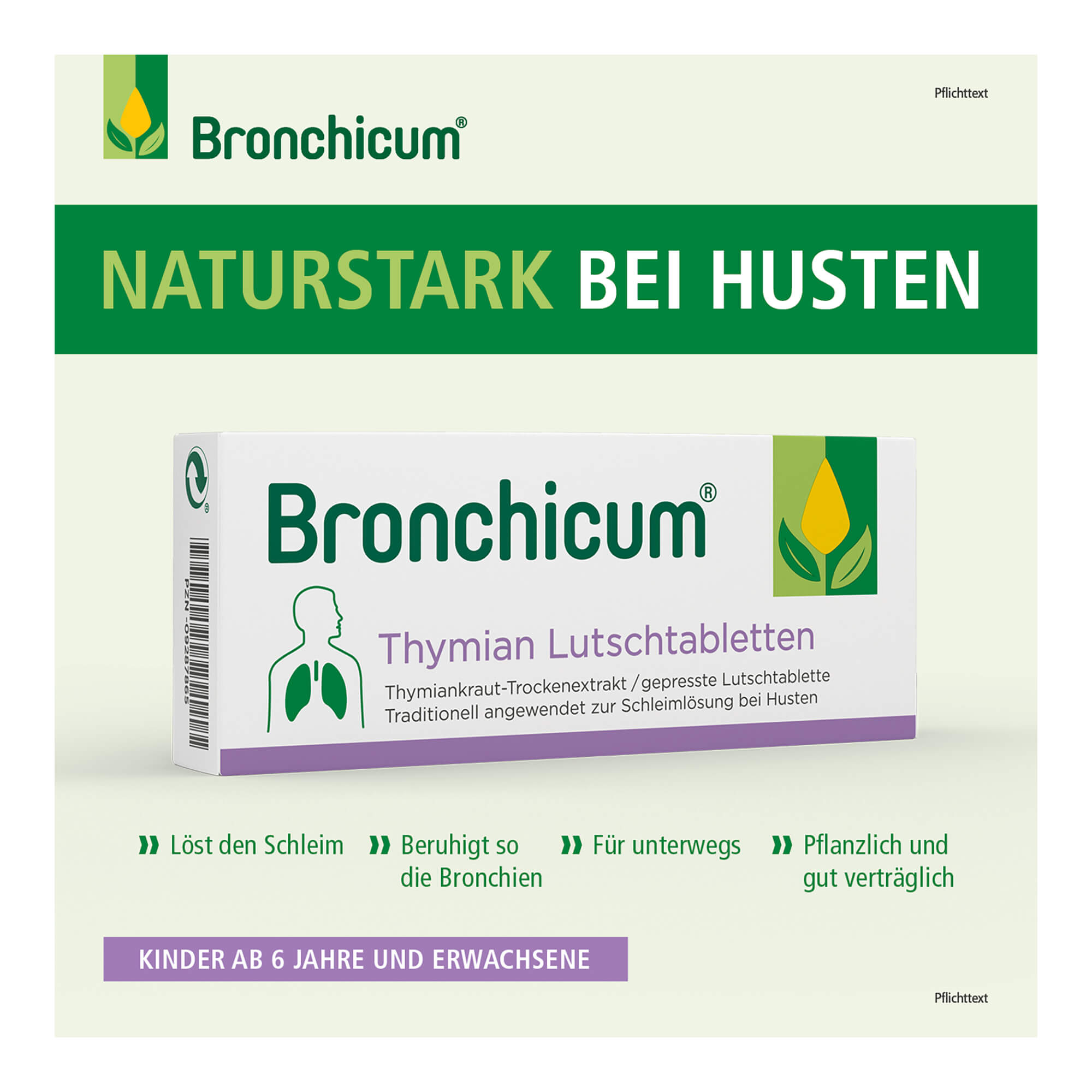 Grafik Bronchicum Thymian Lutschtabletten Eigenschaften