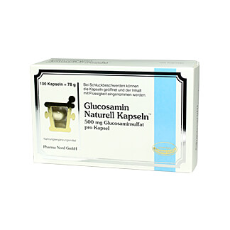 Nahrungsergänzungsmittel mit 500 mg Glucosaminsulfat pro Kapsel.