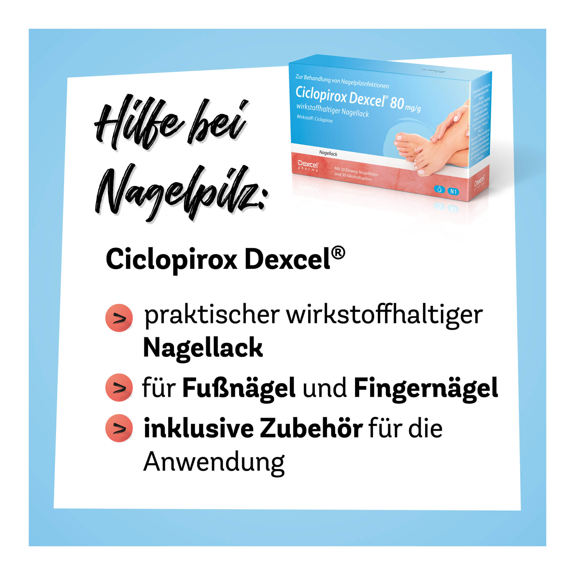 Ciclopirox Dexcel 80 mg/g wirkstoffhaltiger Nagellack