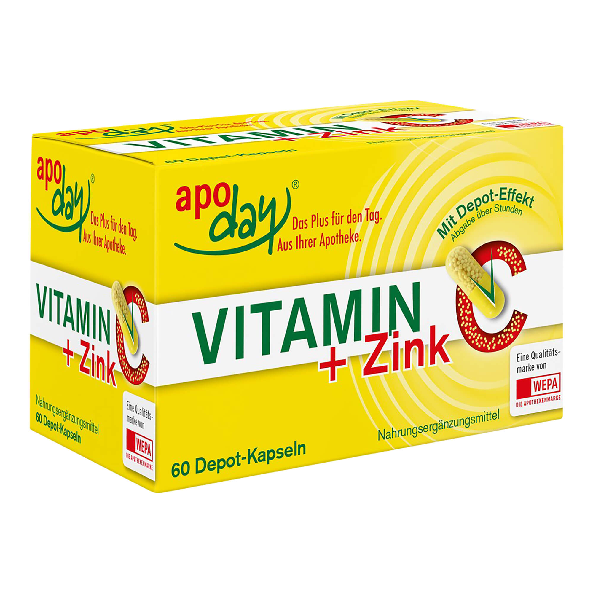 Nahrungsergänzungsmittel mit Vitamin C plus Zink.