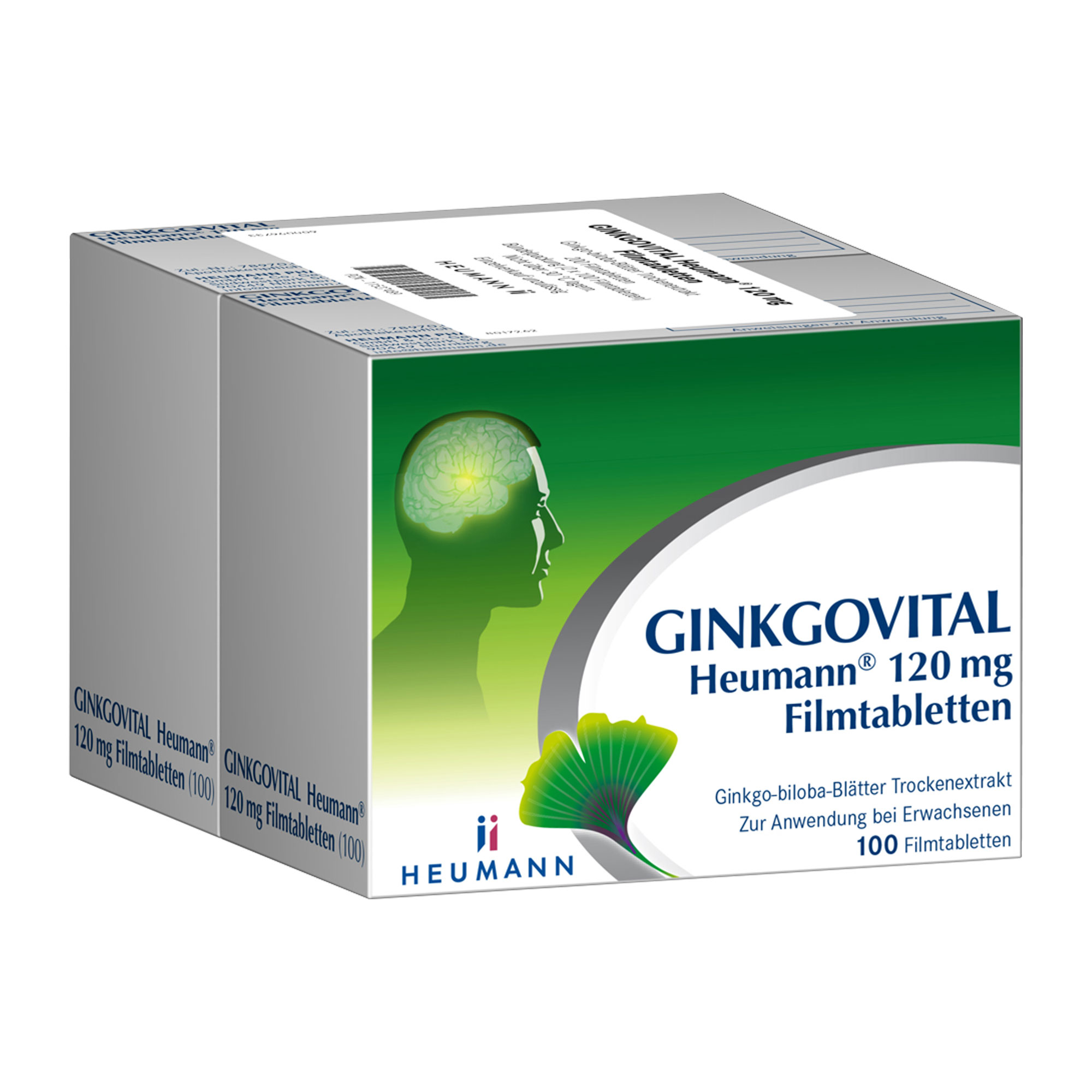 Pflanzliches Arzneimittel mit 120 mg Ginkgo-biloba-Blätter Trockenextrakt. Stärkt Gedächtnis und Konzentration.