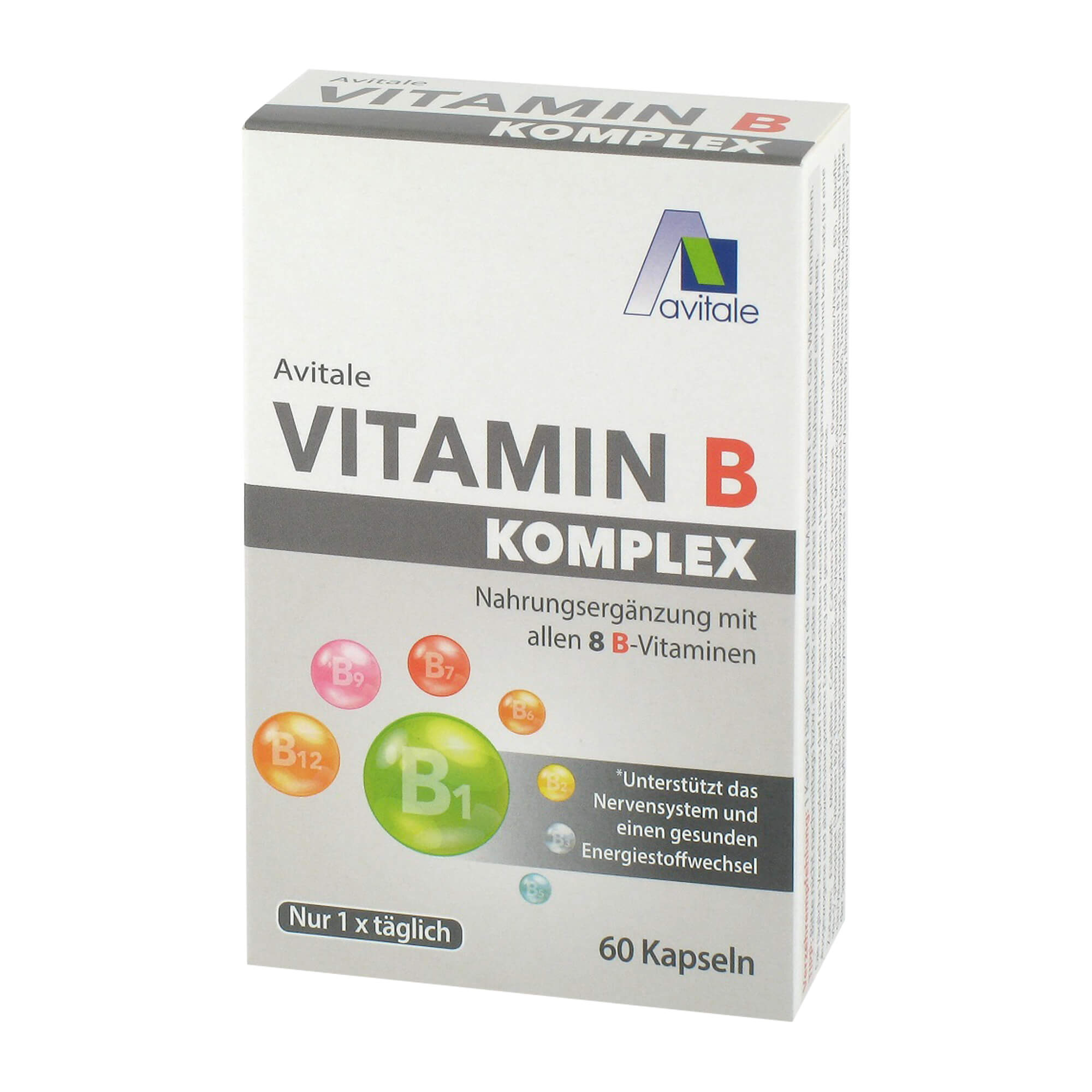 Nahrungsergänzungsmittel mit allen acht B-Vitaminen.