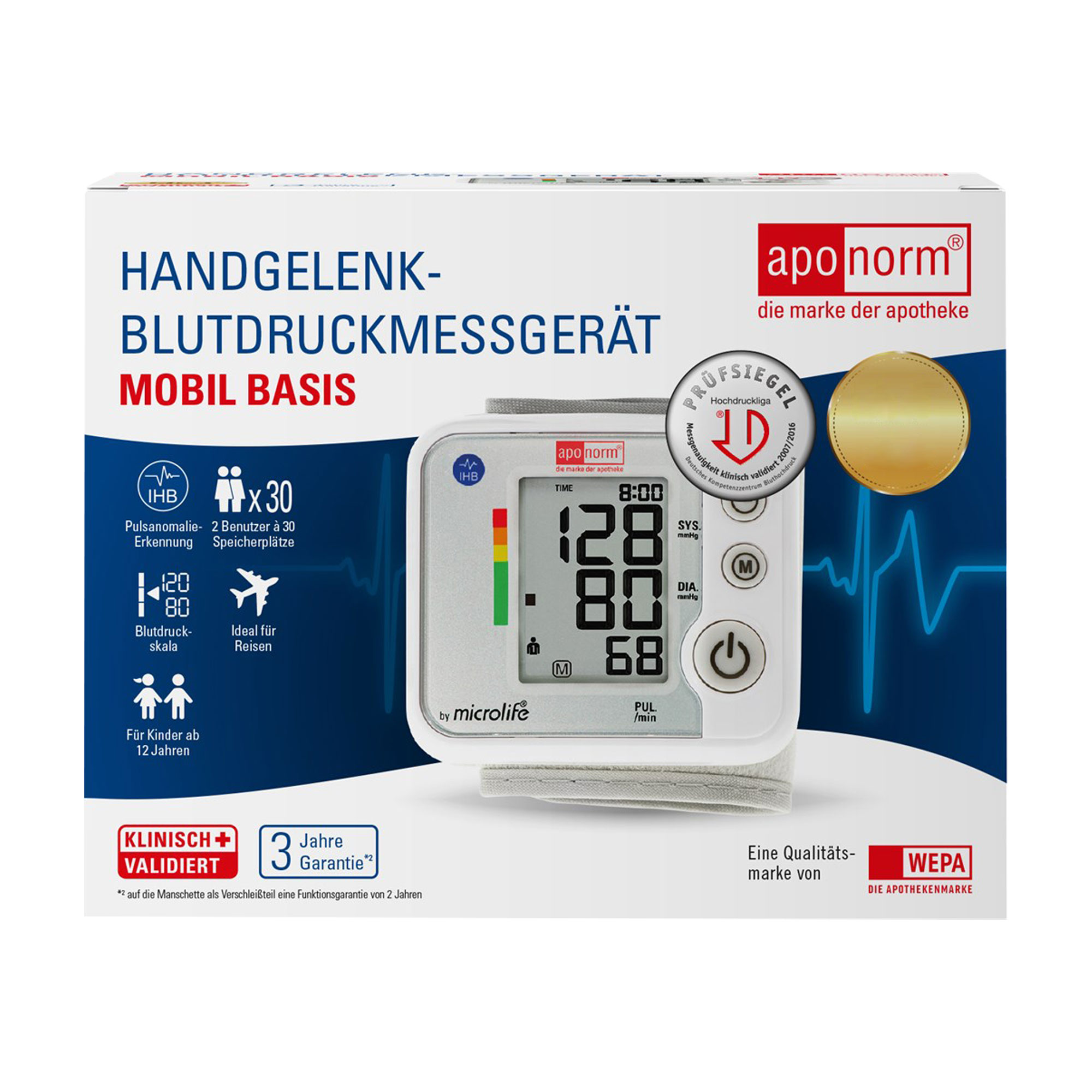 Blutdruckmessgerät fürs Handgelenk. Ideal für Blutdruckmess-Neulingen.