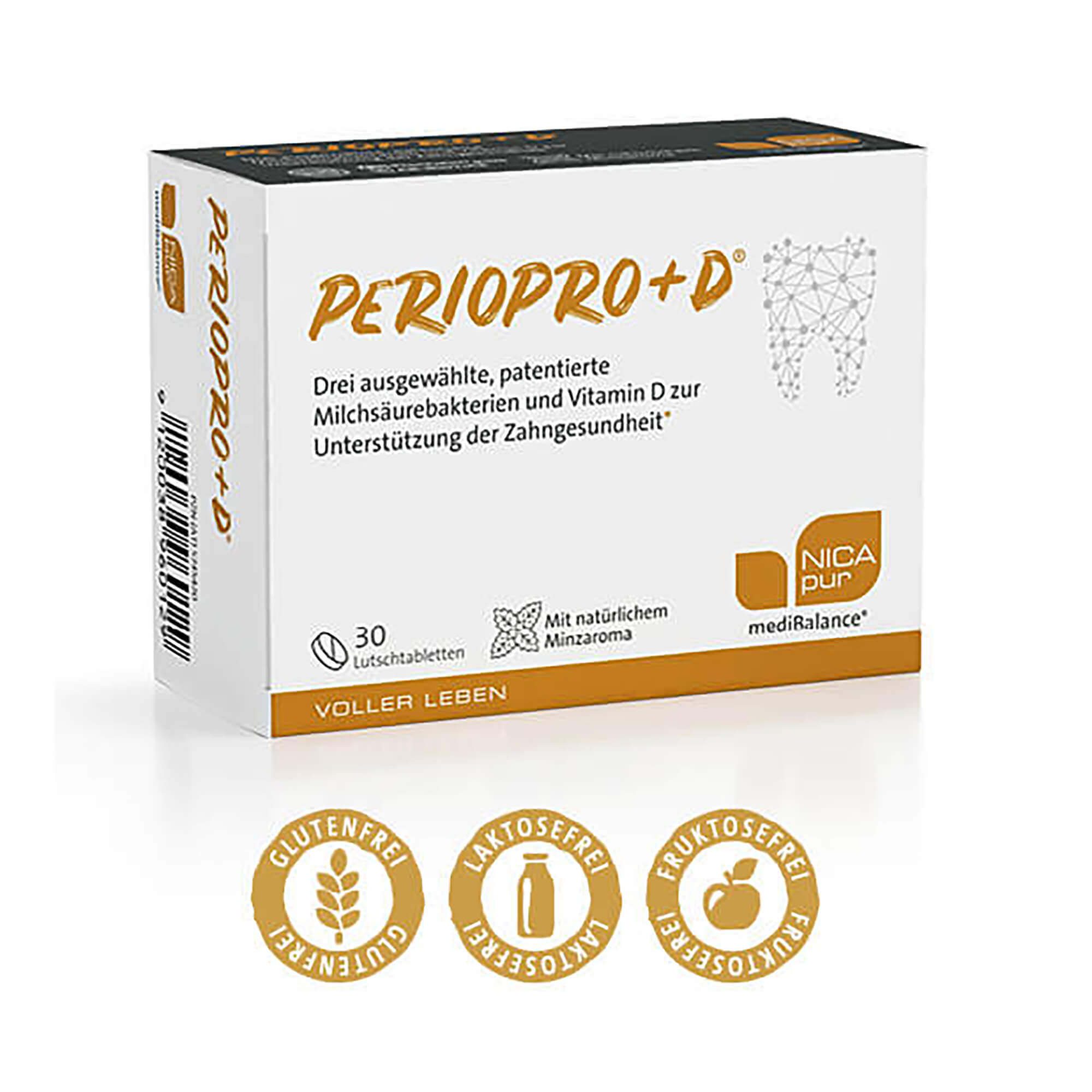 Grafik MediBalance PerioPro+D Lutschtabletten Vorteile