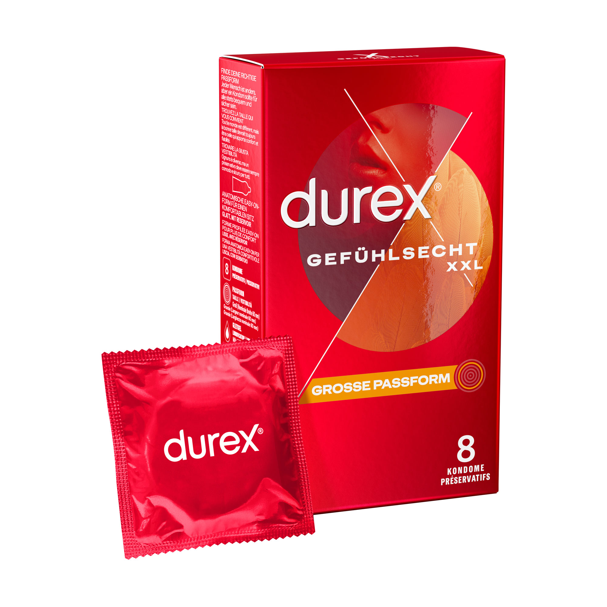 Dünne Kondome für ein intensives Gefühl und innige Zweisamkeit. Große Passform.