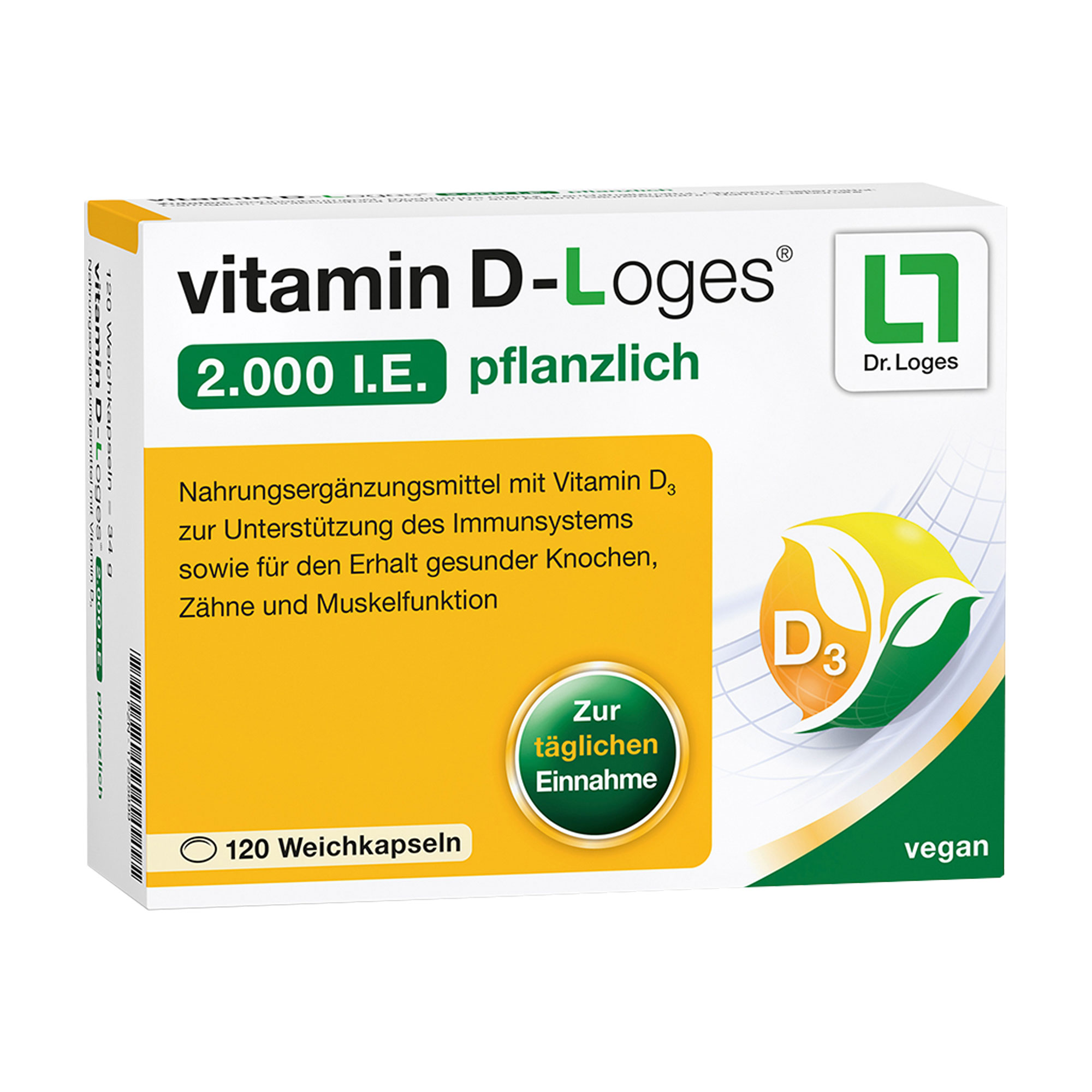 Nahrungsergänzungsmittel zur täglichen Versorgung mit Vitamin D3.