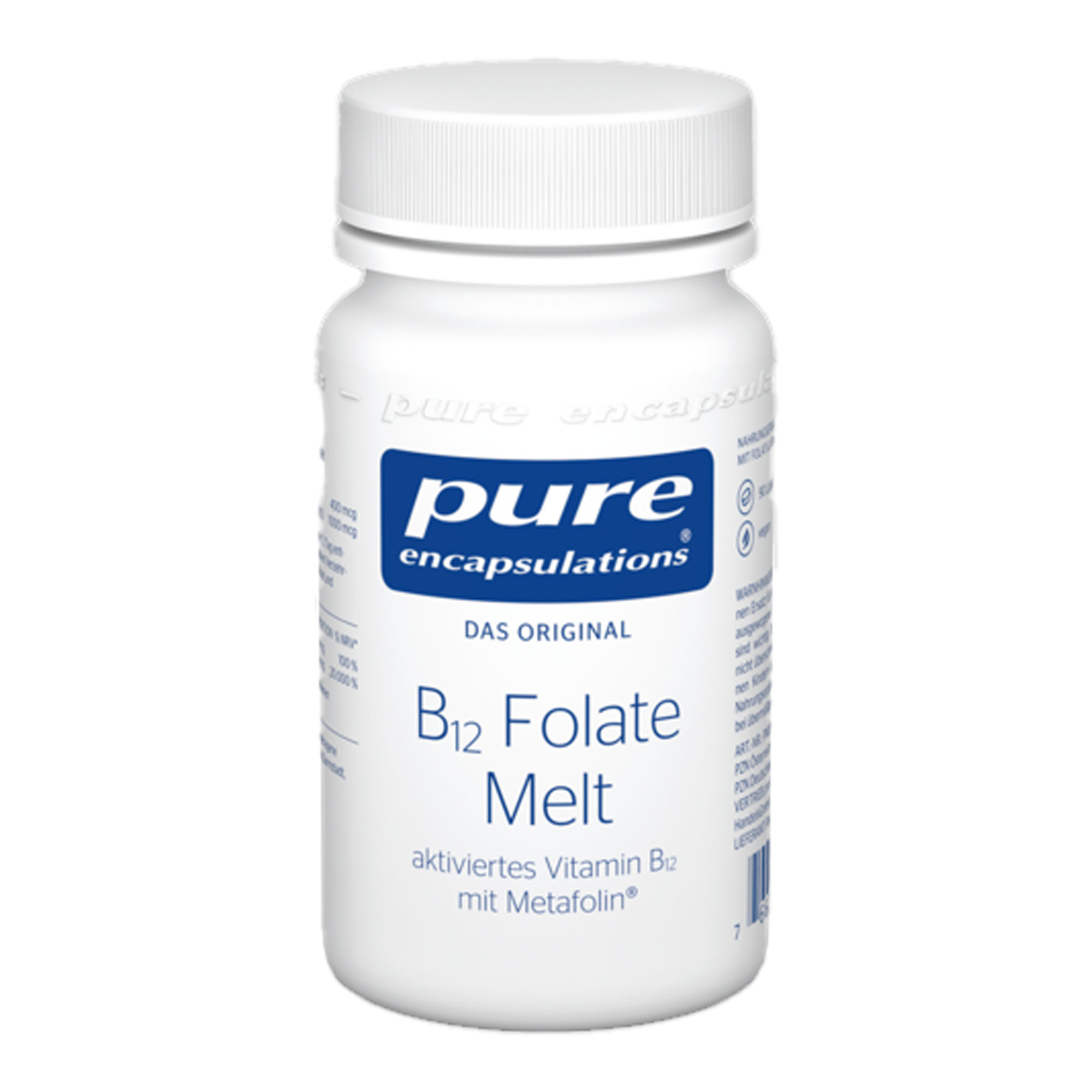 Nahrungsergänzungsmittel mit Vitamin B12 und Folat.