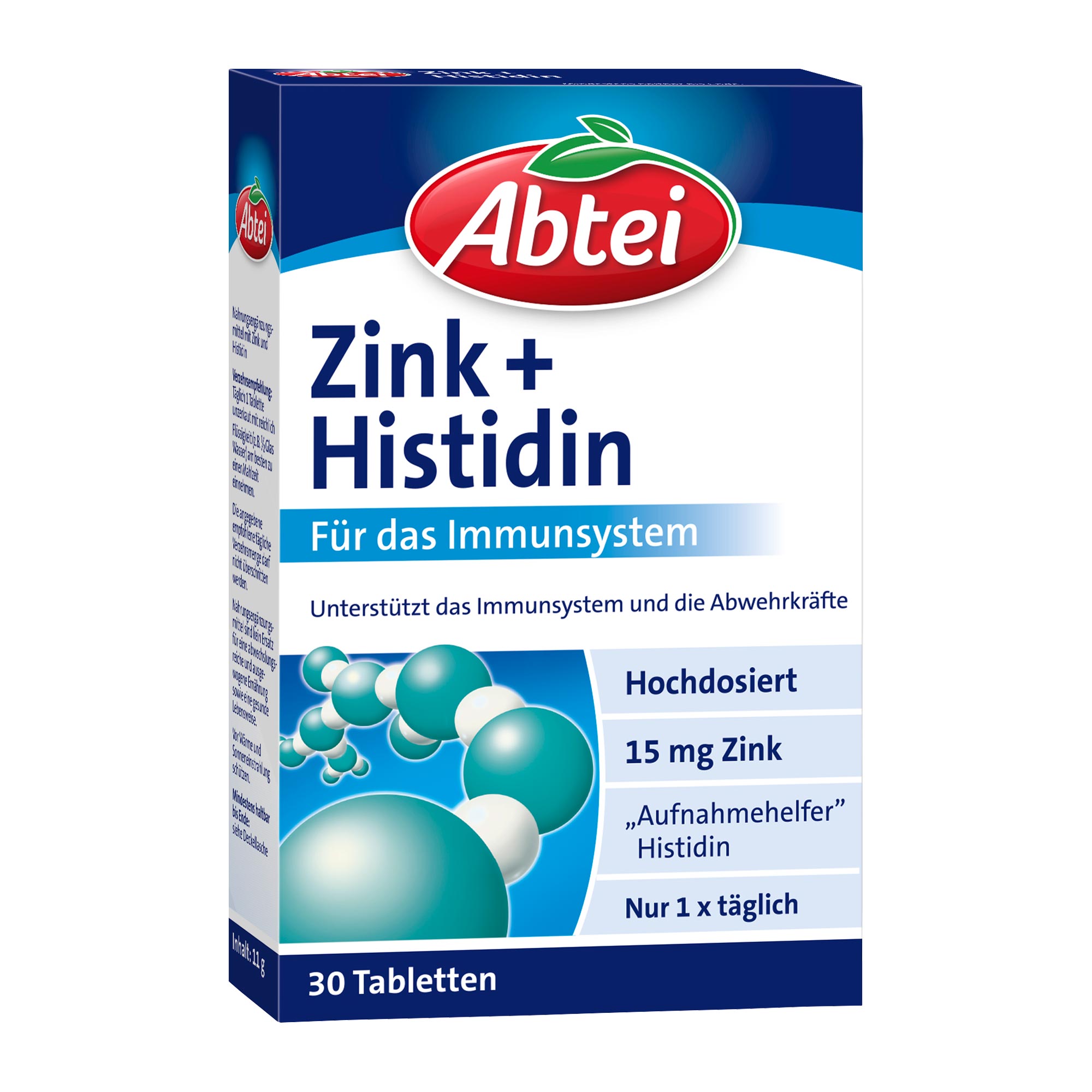 Nahrungsergänzungsmittel mit Zink und Histidin.