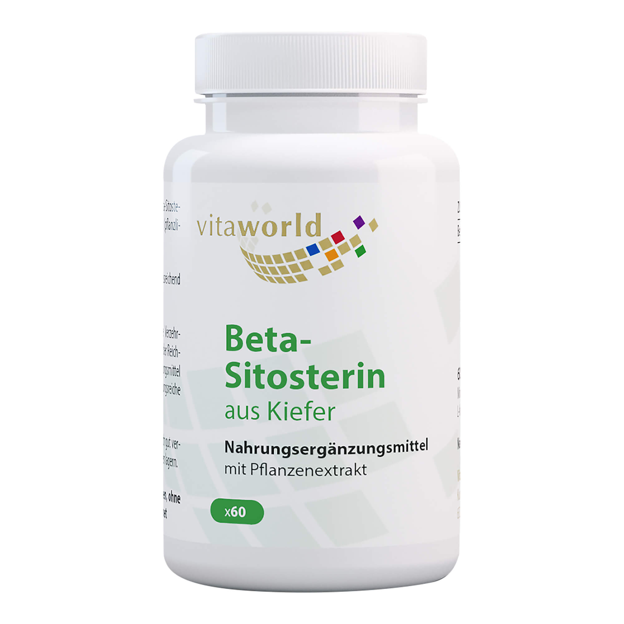 Nahrungsergänzungsmittel mit hochdosiertem Beta-Sitosterin aus Kiefer.