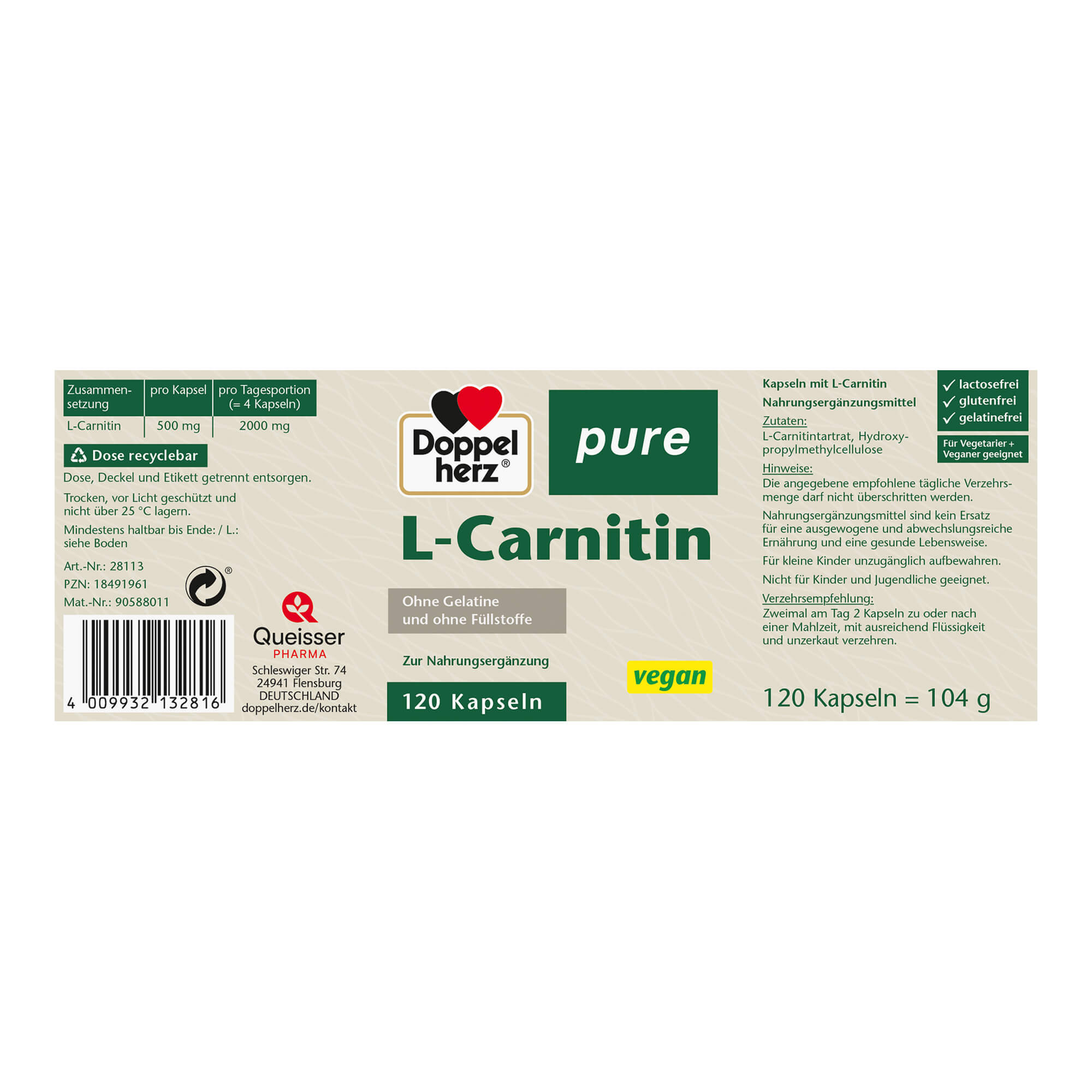 Doppelherz pure L-Carnitin Kapseln Edikett