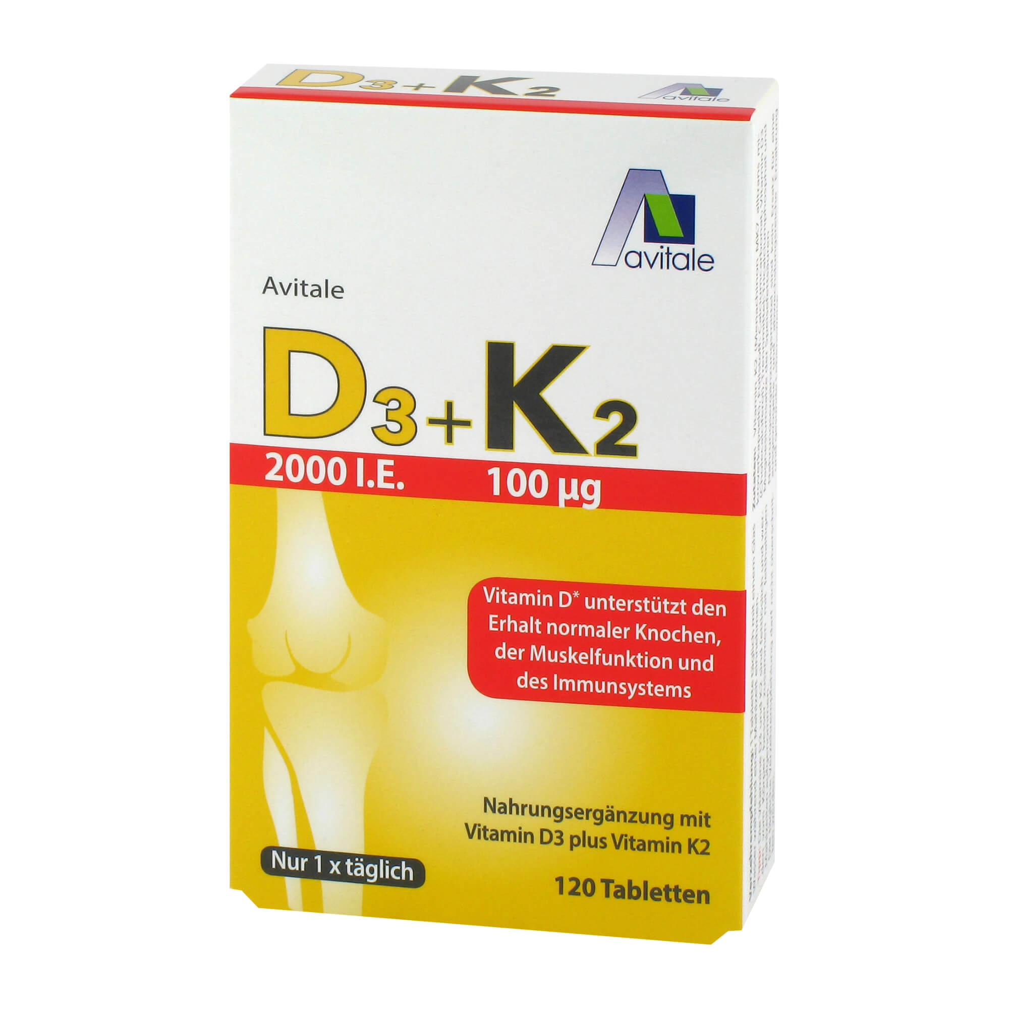 Nahrungsergänzungsmittel mit Vitamin D3 und Vitamin K2.