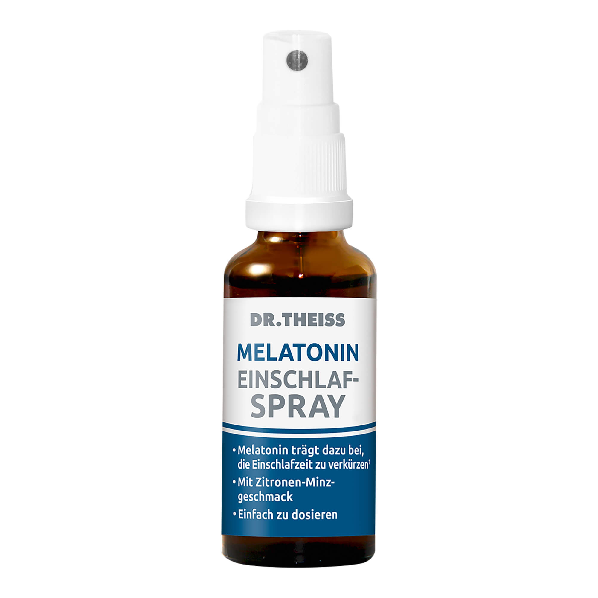 Melatonin-Spray mit Zitronen-Minzgeschmack zur Anwendung bei Einschlafstörungen. Mit Passionsblume.