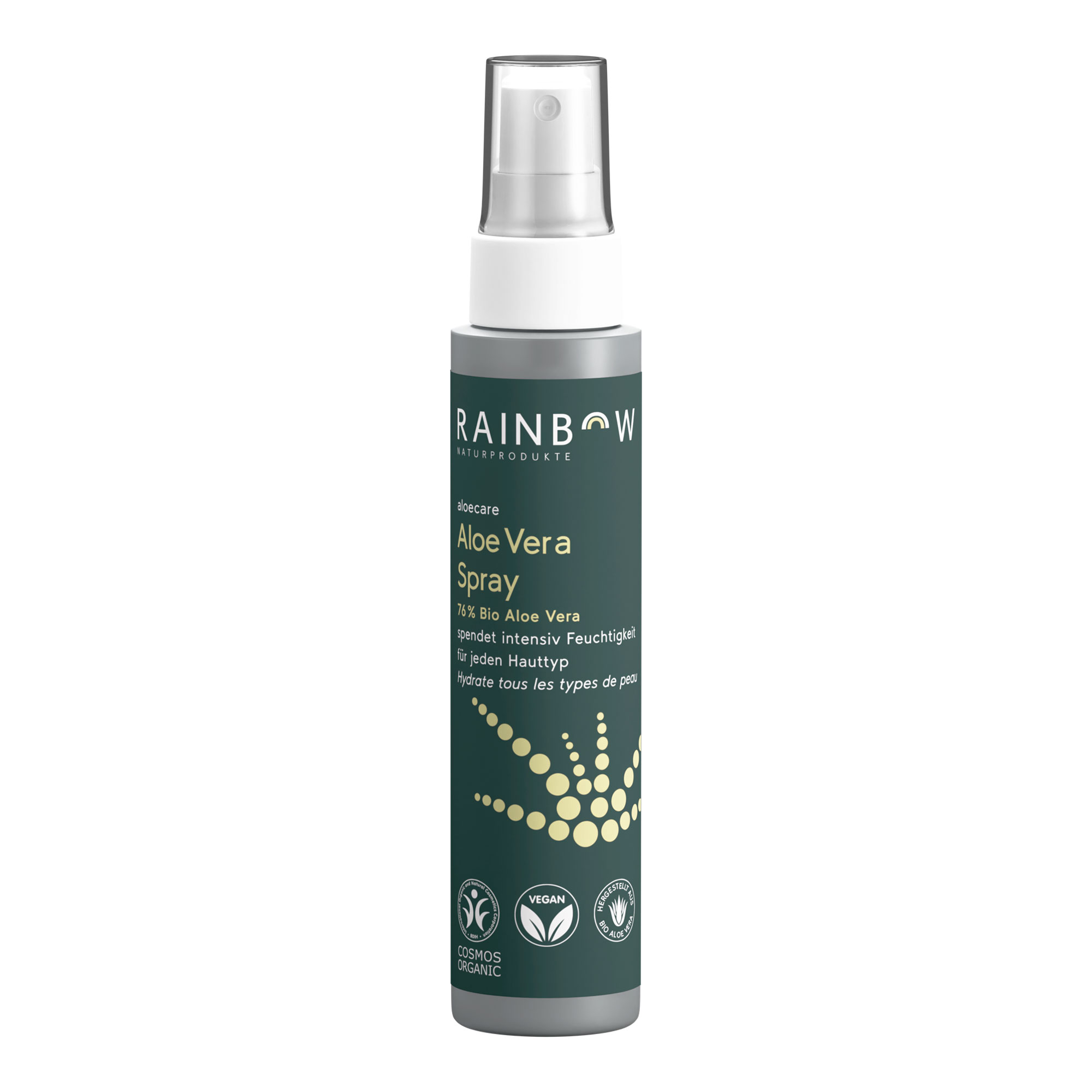 Feuchtigkeitspendendes Spray mit 76 % Bio Aloe Vera.