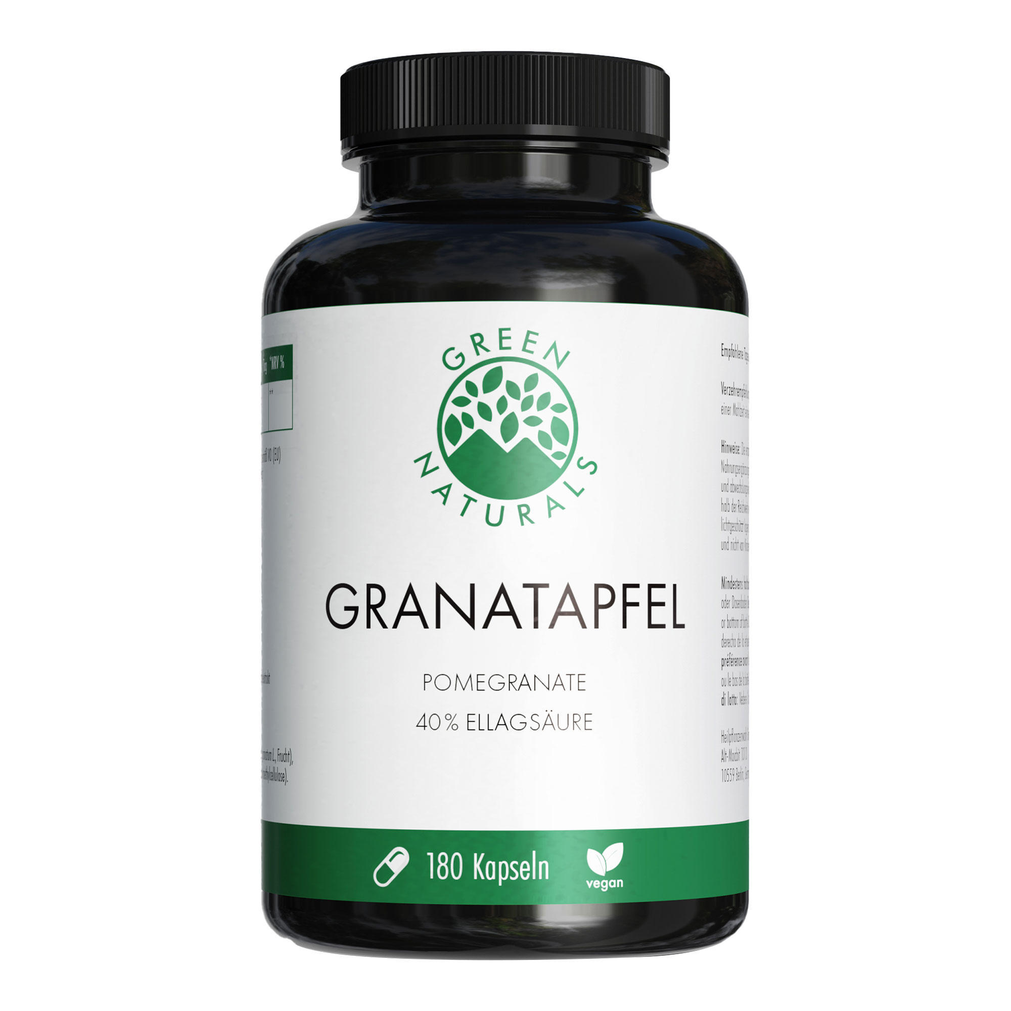 Nahrungsergänzungsmittel mit Granatapfel-Extrakt (40% Ellagsäure).