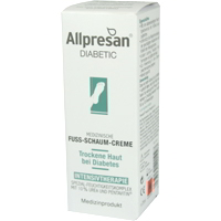 Medizinische Fuss-Schaum-Creme für trockene Haut bei Diabetes.