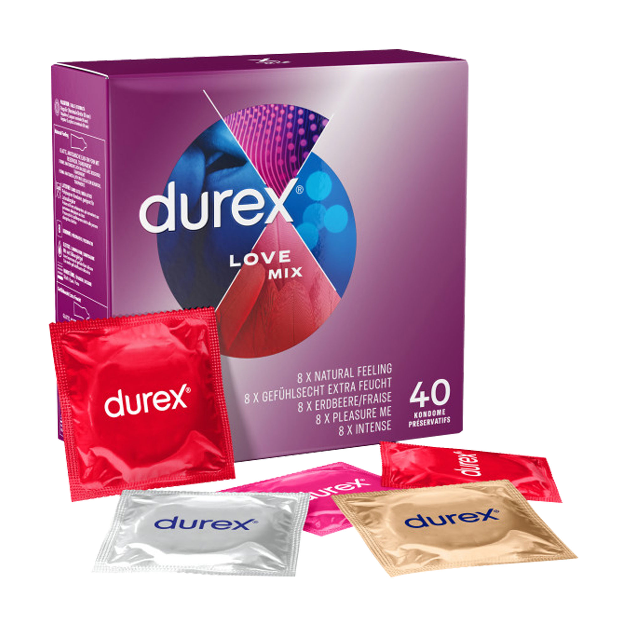 Kondommix für sinnliche Erlebnisse. 5 verschiedene Sorten.