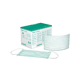 Einmal-Gesichtsmasken mit Gummiband als Mundschutz für Patienten und Anwender.
