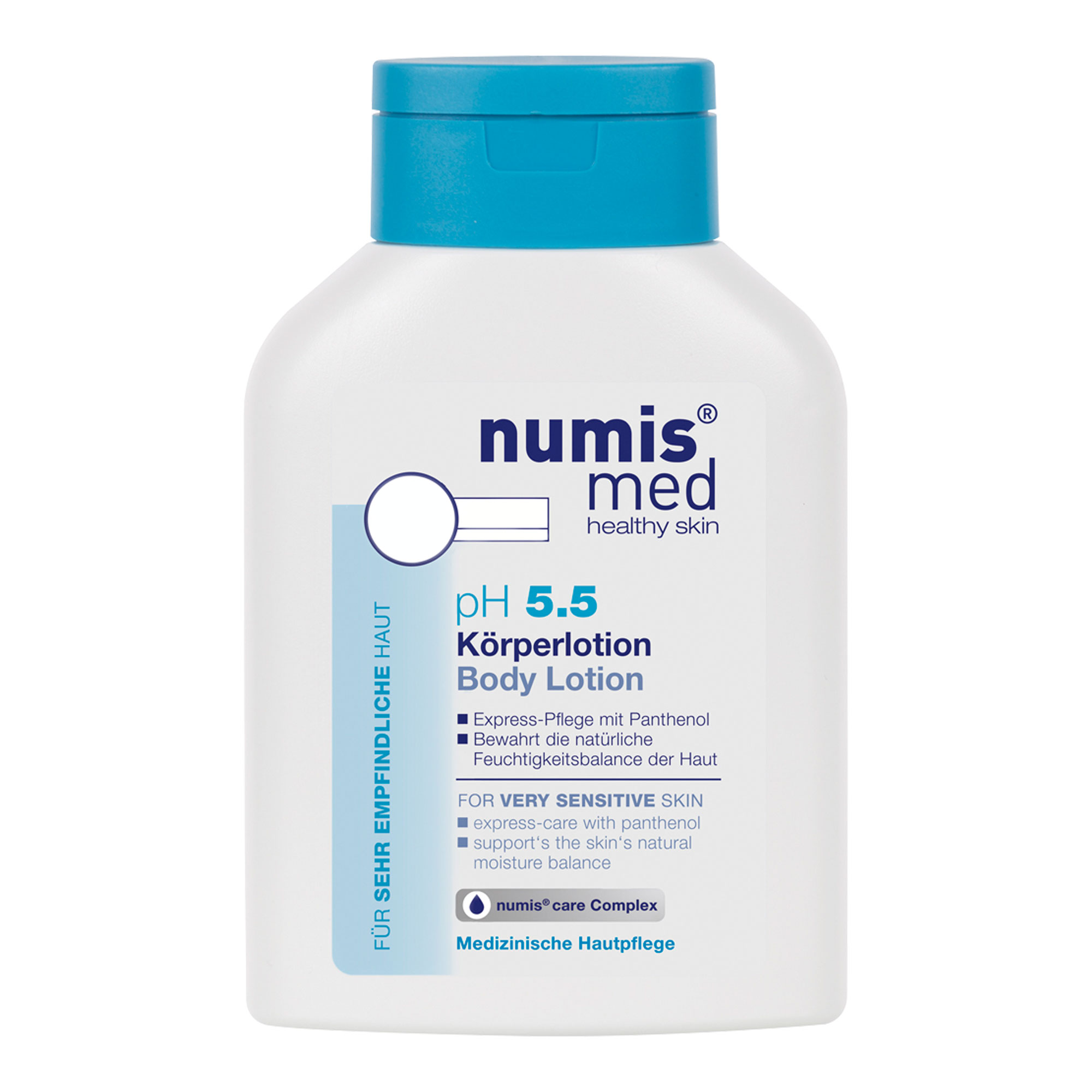 Spendet sehr empfindlicher Haut sofort Feuchtigkeit. Mit Panthenol und dem numis® care Complex.